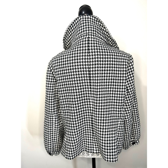 Women's Nygard Black & White Houndstooth Blazer Petite oversized collar Size 16 - Picture 5 of 10